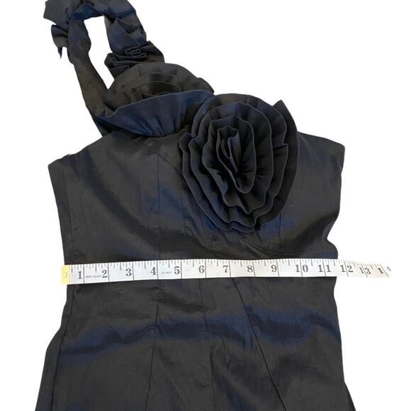 MISO Black Taffeta One Shoulder Fitted Dress 10 - Picture 8 of 8
